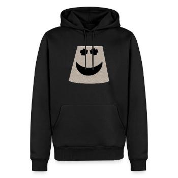 Eimer-Lächeln-Gesicht-Emoticon - Männer Premium Bio Hoodie - Schwarz - Vorne - Nico (187cm)