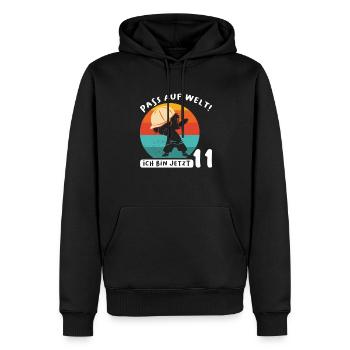 11.Geburtstag Dabbing 11 Jahre alt Geschenk - Männer Premium Bio Hoodie - Schwarz - Vorne - Nico (187cm)