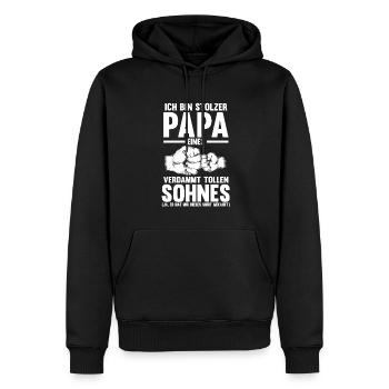 Große Schwester Eule Grosse Schwester Geschenk - Männer Premium Bio Hoodie - Schwarz - Vorne - Nico (187cm)