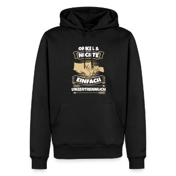 Onkel & Nichte Familie Onkels Geschenk - Männer Premium Bio Hoodie - Schwarz - Vorne - Nico (187cm)