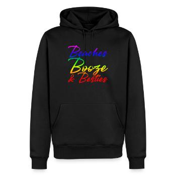 Beaches Booze And Besties - Männer Premium Bio Hoodie - Schwarz - Vorne - Nico (187cm)