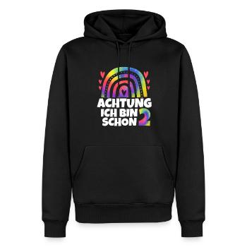 1.Geburtstag Regenbogen 1 Jahr alt Geschenk - Männer Premium Bio Hoodie - Schwarz - Vorne - Nico (187cm)