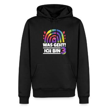 1.Geburtstag Regenbogen 1 Jahr alt Geschenk - Männer Premium Bio Hoodie - Schwarz - Vorne - Nico (187cm)