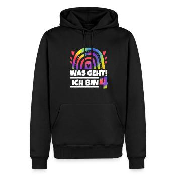 3.Geburtstag Regenbogen 3 Jahre alt Geschenk - Männer Premium Bio Hoodie - Schwarz - Vorne - Nico (187cm)