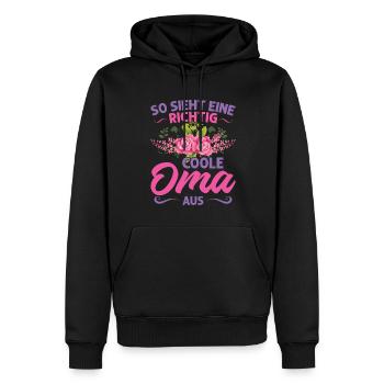 Grossmutter Oma Omas Geschenk - Männer Premium Bio Hoodie - Schwarz - Vorne - Nico (187cm)