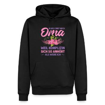 Grossmutter Oma Omas Geschenk - Männer Premium Bio Hoodie - Schwarz - Vorne - Nico (187cm)