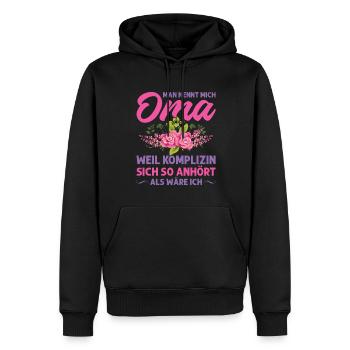 Grossmutter Oma Omas Geschenk - Männer Premium Bio Hoodie - Schwarz - Vorne - Nico (187cm)