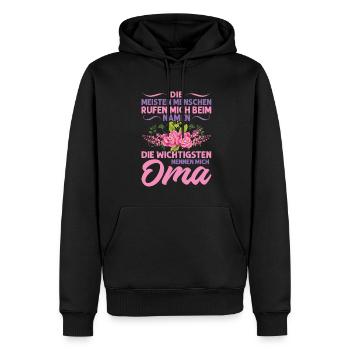 Grossmutter Oma Omas Geschenk - Männer Premium Bio Hoodie - Schwarz - Vorne - Nico (187cm)