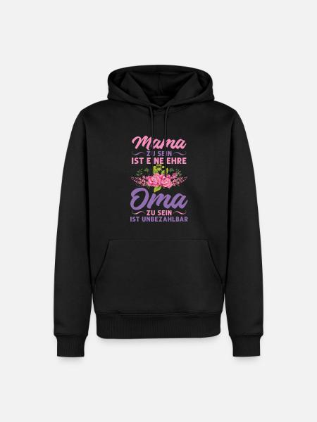 Grossmutter Oma Omas Geschenk - Männer Premium Bio Hoodie - Schwarz