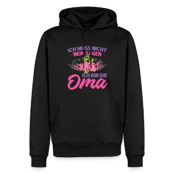 Grossmutter Oma Omas Geschenk - Männer Premium Bio Hoodie - Schwarz - Vorne - Nico (187cm)