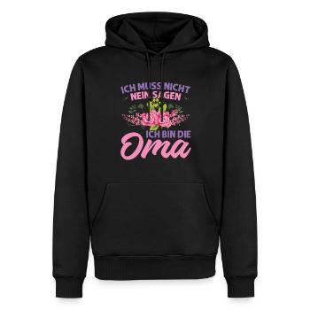 Grossmutter Oma Omas Geschenk - Männer Premium Bio Hoodie - Schwarz - Vorne - Nico (187cm)