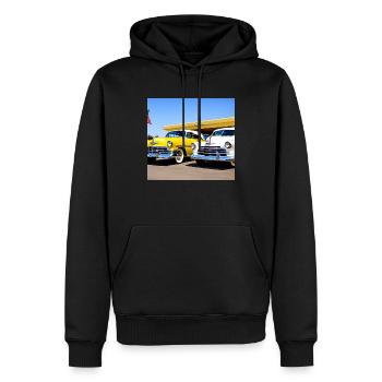 C28 - Männer Premium Bio Hoodie - Schwarz - Vorne - Nico (187cm)
