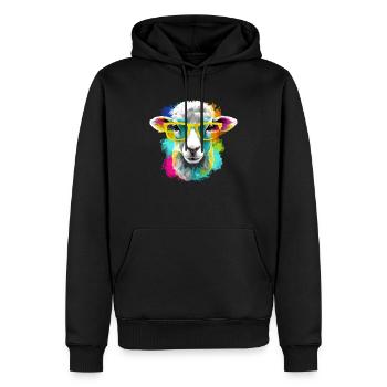 Bool das Schaf - Männer Premium Bio Hoodie - Schwarz - Vorne - Nico (187cm)