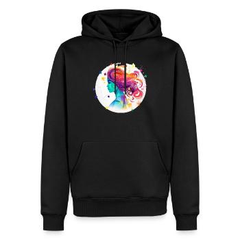 Amo Verseau - Sweat à capuche Premium bio Homme - noir - Devant - Nico (187cm)