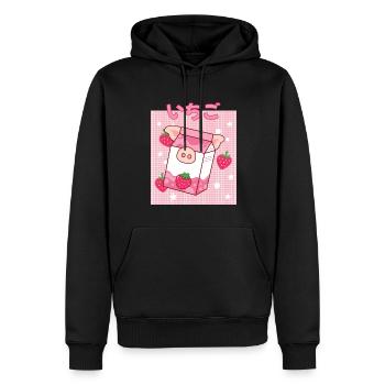 Cottagecore Ästhetisch Otaku Anime Japanisch Milch - Männer Premium Bio Hoodie - Schwarz - Vorne - Nico (187cm)