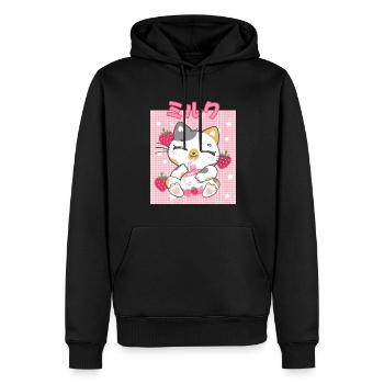 Cottagecore Ästhetisch Otaku Anime Japanisch Milch - Männer Premium Bio Hoodie - Schwarz - Vorne - Nico (187cm)