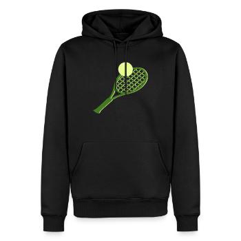 Tennis - Männer Premium Bio Hoodie - Schwarz - Vorne - Nico (187cm)