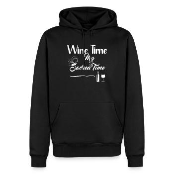WINETime Design pour les T-chirts noirs - Sweat à capuche Premium bio Homme - noir - Devant - Nico (187cm)