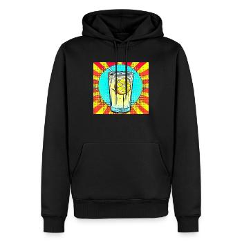 Pop-Art-Limonade: Ein erfrischendes Glas Vibrant - Männer Premium Bio Hoodie - Schwarz - Vorne - Nico (187cm)