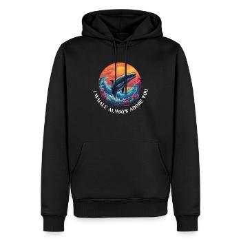 I whale always adore you, whale lover - Men’s Premium Organic Hoodie - black - Front - Nico (187cm)