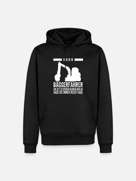 Baggerfahrer Bagger Fahrer Geschenk - Männer Premium Bio Hoodie - Schwarz