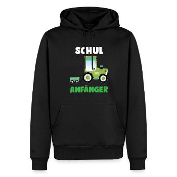 Schulkind Traktor Einschulung Geschenk - Männer Premium Bio Hoodie - Schwarz - Vorne - Nico (187cm)