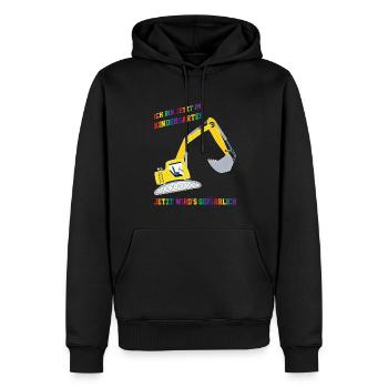 Kindergarten Bagger Kita Geschenk - Männer Premium Bio Hoodie - Schwarz - Vorne - Nico (187cm)