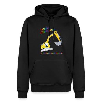 Schulkind Bagger Schulbeginn Geschenk - Männer Premium Bio Hoodie - Schwarz - Vorne - Nico (187cm)