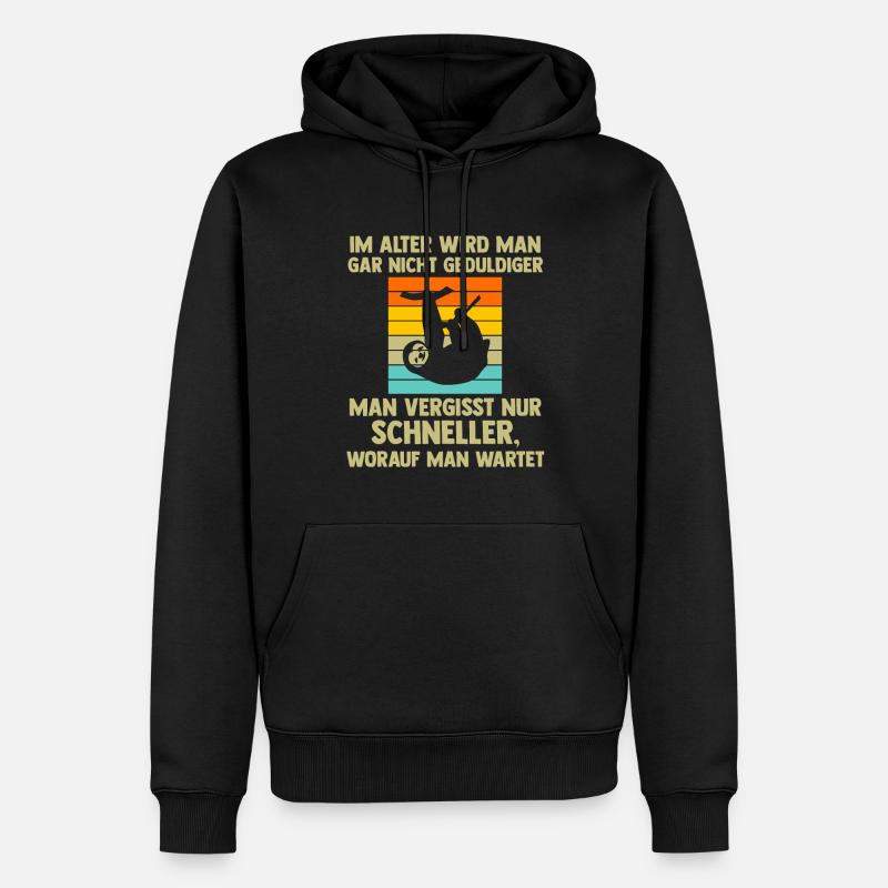 Faultier Sarkasmus Sarkastisch Geschenk - Männer Premium Bio Hoodie - Schwarz