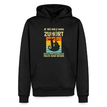 Faultier Sarkasmus Faultiere Geschenk - Männer Premium Bio Hoodie - Schwarz - Vorne - Nico (187cm)