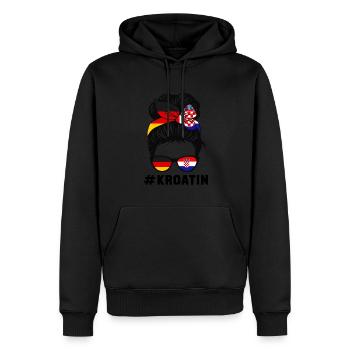 Deutsche Kroatin Deutsche Flagge Geschenk - Männer Premium Bio Hoodie - Schwarz - Vorne - Nico (187cm)