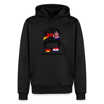 Deutsche Kroatin Kroatisch Geschenk - Männer Premium Bio Hoodie - Schwarz - Vorne - Nico (187cm)
