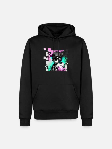 Fille - Sweat à capuche Premium bio Homme - noir