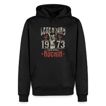Legendär seit 1973 Jahrgang Rock Heavy Metal - Männer Premium Bio Hoodie - Schwarz - Vorne - Nico (187cm)