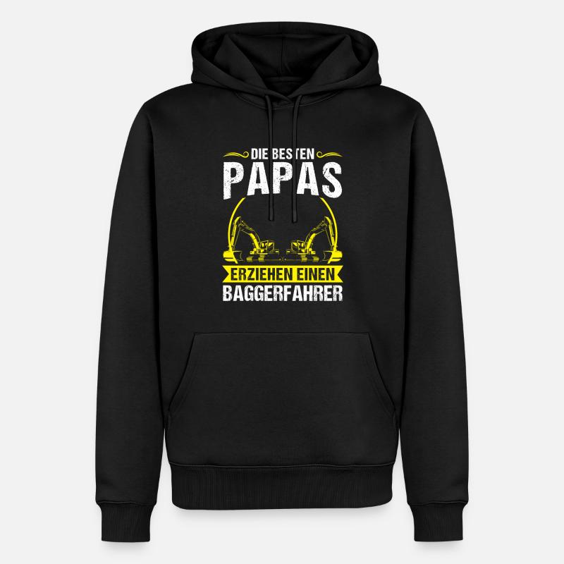 Baggerfahrer Papa Bagger-Fahrer Geschenk - Männer Premium Bio Hoodie - Schwarz