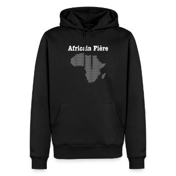 africain Fière - Sweat à capuche Premium bio Homme - noir - Devant - Nico (187cm)