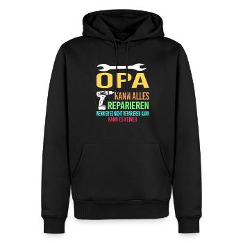 Opa Familie Großvater Geschenk - Männer Premium Bio Hoodie - Schwarz - Vorne - Nico (187cm)