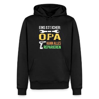 Opa Familie Großvater Geschenk - Männer Premium Bio Hoodie - Schwarz - Vorne - Nico (187cm)