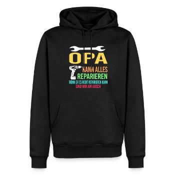 Opa Familie Großväter Geschenk - Männer Premium Bio Hoodie - Schwarz - Vorne - Nico (187cm)