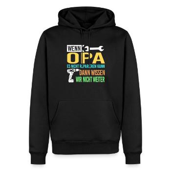 Opa Familie Handwerker Geschenk - Männer Premium Bio Hoodie - Schwarz - Vorne - Nico (187cm)