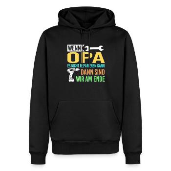 Opa Familie Großvater Geschenk - Männer Premium Bio Hoodie - Schwarz - Vorne - Nico (187cm)