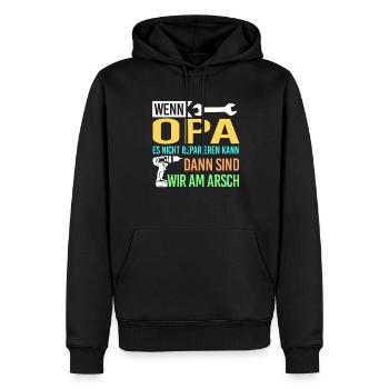 Opa Familie Großväter Geschenk - Männer Premium Bio Hoodie - Schwarz - Vorne - Nico (187cm)