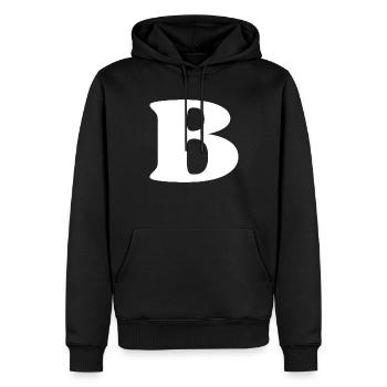 Buchstabe b - Männer Premium Bio Hoodie - Schwarz - Vorne - Nico (187cm)