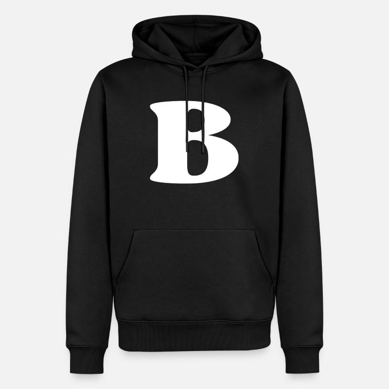 Buchstabe b - Männer Premium Bio Hoodie - Schwarz