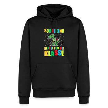 Schulkind Dino Einschulung Geschenk - Männer Premium Bio Hoodie - Schwarz - Vorne - Nico (187cm)