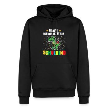 Schulkind Dino Schulstart Geschenk - Männer Premium Bio Hoodie - Schwarz - Vorne - Nico (187cm)
