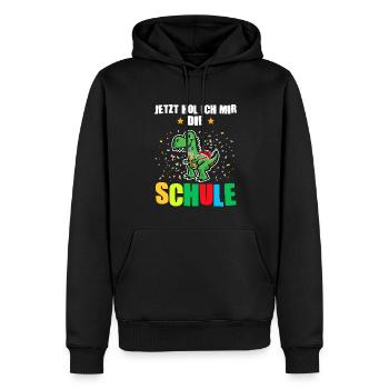 Schulkind Dino Einschulung Geschenk - Männer Premium Bio Hoodie - Schwarz - Vorne - Nico (187cm)