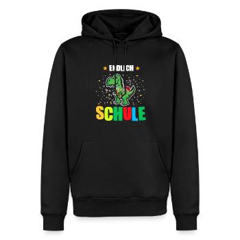 Schulkind Dino Schulbeginn Geschenk - Männer Premium Bio Hoodie - Schwarz - Vorne - Nico (187cm)