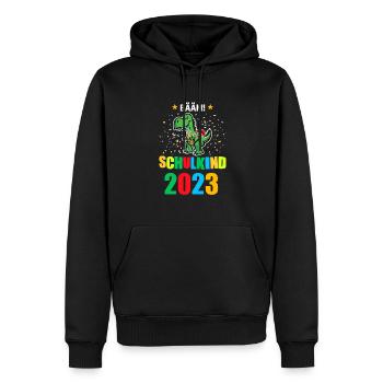 Schulkind 2023 Dino Einschulung 2023 Geschenk - Männer Premium Bio Hoodie - Schwarz - Vorne - Nico (187cm)