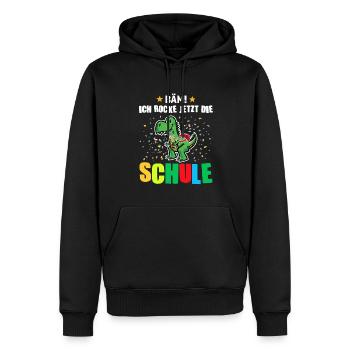 Schulkind Dino Erstklässler Geschenk - Männer Premium Bio Hoodie - Schwarz - Vorne - Nico (187cm)